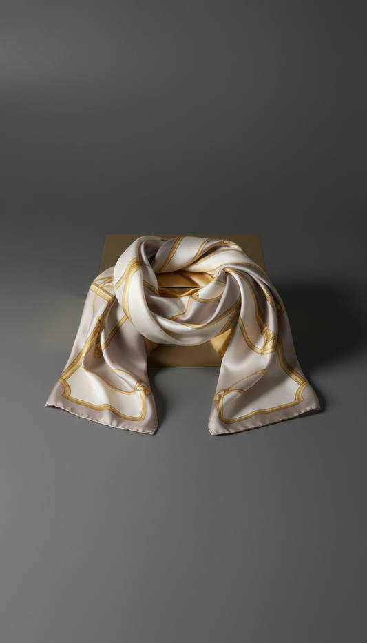 Silk Scarf with Gold Accents